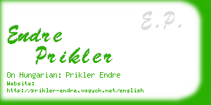 endre prikler business card